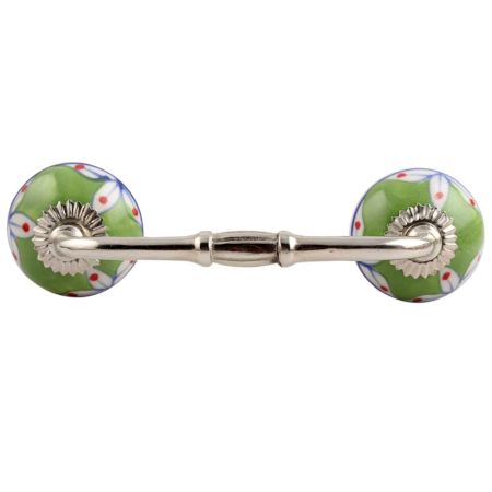 Pea Green Leaf Ceramic Bridge Handle